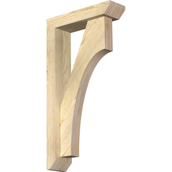 Ekena Millwork Westlake Slat Rough Sawn Bracket w/ Offset Brace, Douglas Fir, 4"W x 14"D x 26"H BKT0402X14X26WTL06RDF - main